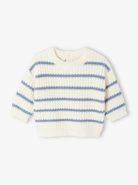 Sailor-Type Jumper with Opening on the Back, for Babies blue - vertbaudet enfant 