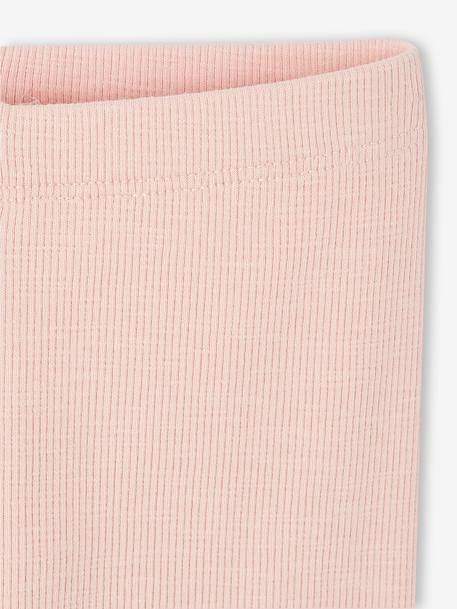 Legging bébé en maille côtelée rose pâle+rose poudré+vert - vertbaudet enfant 