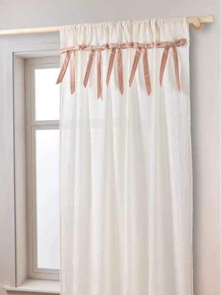 Dim-out cotton gauze tube curtain ecru - vertbaudet enfant 