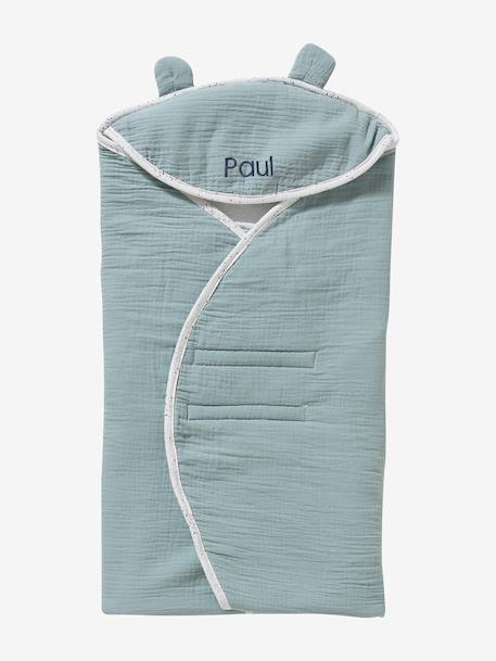 Hooded Car Seat Blanket Green - vertbaudet enfant 