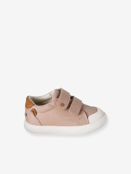 Fabric Trainers with Touch Fasteners, for Baby Boys dark brown+printed beige - vertbaudet enfant 