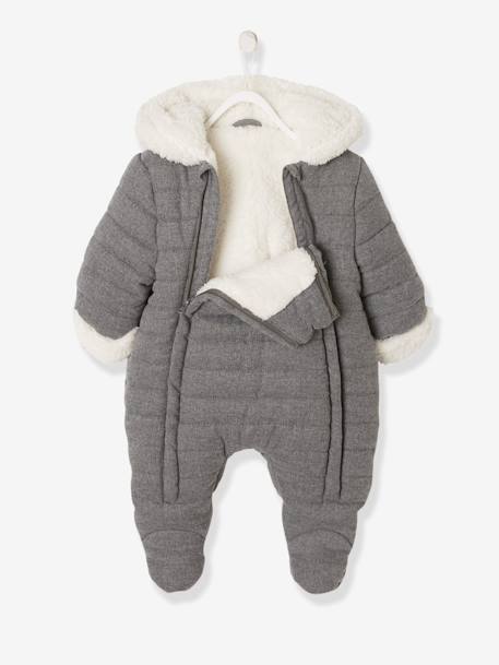 Pramsuit with Full-Length Double Opening, for Babies Grey Anthracite - vertbaudet enfant 