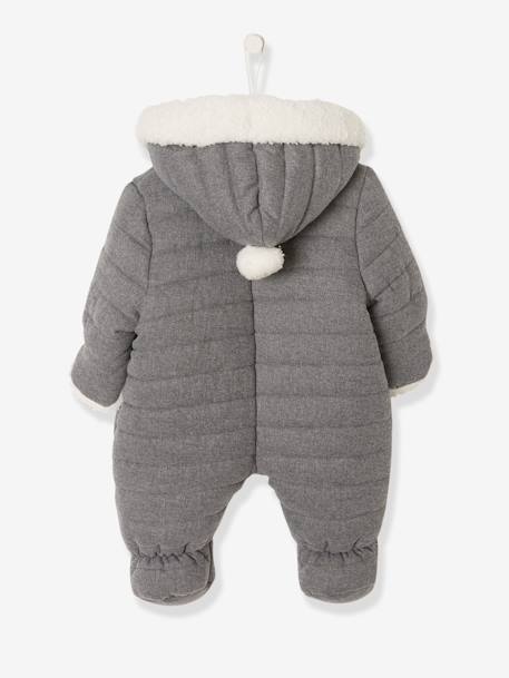 Pramsuit with Full-Length Double Opening, for Babies Grey Anthracite - vertbaudet enfant 