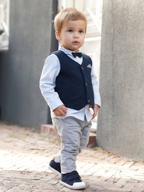 Baby-Occasion Wear Outfit : Waistcoat + Shirt + Bow Tie + Trousers, for Boys