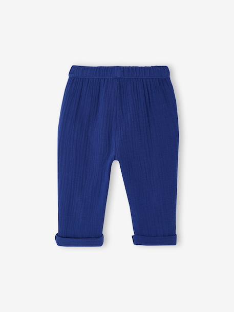 Pantalon bébé garçon gaze de coton marine - vertbaudet enfant 