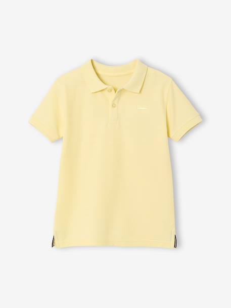 Short Sleeve Polo Shirt, Embroidery on the Chest, for Boys blue+BLUE MEDIUM SOLID WITH DESIGN+Green+pale yellow+terracotta+WHITE LIGHT SOLID WITH DESIGN - vertbaudet enfant 