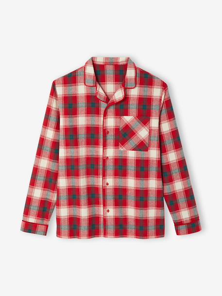 Men's Christmas capsule flannel pyjamas chequered red - vertbaudet enfant 