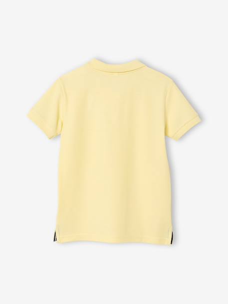 Short Sleeve Polo Shirt, Embroidery on the Chest, for Boys blue+BLUE MEDIUM SOLID WITH DESIGN+Green+pale yellow+terracotta+WHITE LIGHT SOLID WITH DESIGN - vertbaudet enfant 
