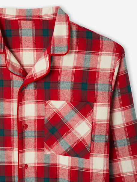 Men's Christmas capsule flannel pyjamas chequered red - vertbaudet enfant 