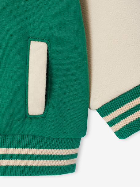 College-Style Jacket in Fleece for Babies green - vertbaudet enfant 