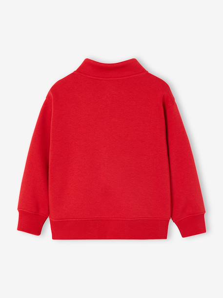 Sweat zippé garçon col camionneur marine+rouge - vertbaudet enfant 