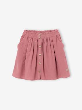 Girls-Coloured Skirt in Cotton Gauze, for Girls