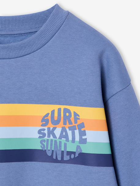 Graphic round neck sweatshirt for boys grey blue+marl white - vertbaudet enfant 