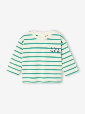 Bébé-T-shirt bébé rayé pressionné dos 