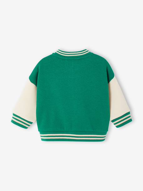 College-Style Jacket in Fleece for Babies green - vertbaudet enfant 