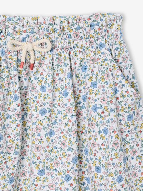 Jupe tournante imprimée fille beige+blanc imprimé+bleu chambray+rose pâle - vertbaudet enfant 