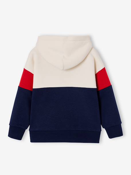 Boys' colour block hooded sweatshirt red - vertbaudet enfant 
