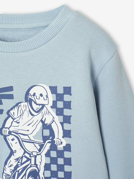 Fancy Sweatshirt for Boys green+marl white+ochre+pale blue - vertbaudet enfant 
