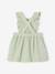 Dungaree Dress in Cotton Gauze, for Babies aqua green+Pink - vertbaudet enfant 