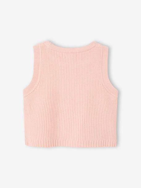 Sleeveless jumper for babies ecru+navy blue+rosy - vertbaudet enfant 