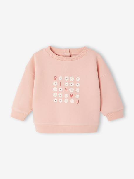 Baby sweatshirt with printed message rosy+vanilla - vertbaudet enfant 