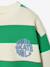 Striped boy's sweatshirt with placed motif pistachio+striped yellow - vertbaudet enfant 
