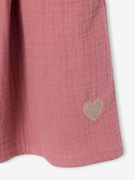Coloured Skirt in Cotton Gauze, for Girls beige+grey blue+old rose+rose+sage green+violet - vertbaudet enfant 
