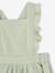 Dungaree Dress in Cotton Gauze, for Babies aqua green+Pink - vertbaudet enfant 
