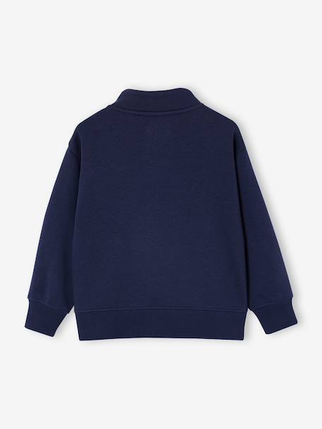Sweat zippé garçon col camionneur marine+rouge - vertbaudet enfant 