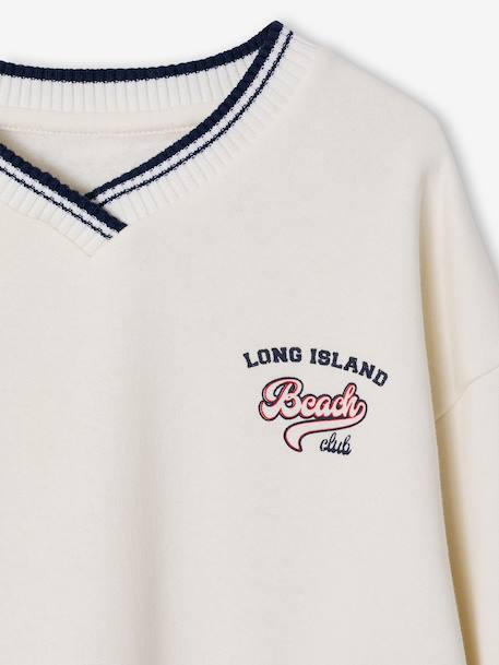 Boy's V-neck sweatshirt ecru - vertbaudet enfant 