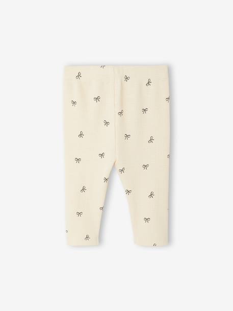 Plain Rib Knit Leggings for Babies sage green+vanilla - vertbaudet enfant 