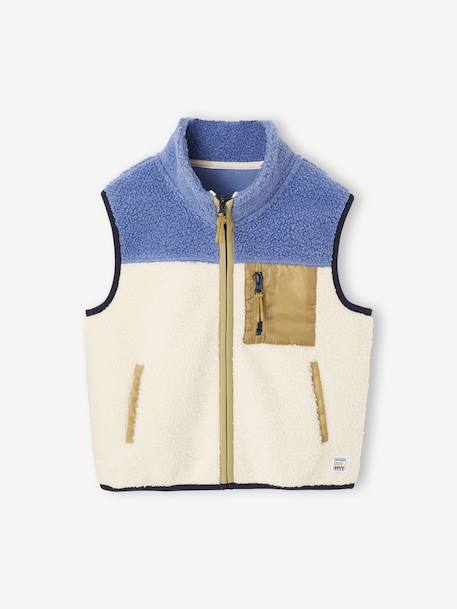 Sherpa sleeveless cardigan for boys multicoloured - vertbaudet enfant 