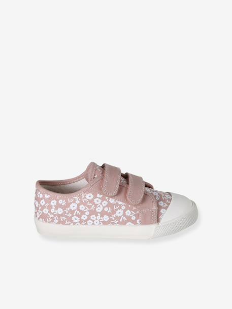 Girls' synthetic trainers with touch 'n' close fastening printed pink+sage green - vertbaudet enfant 