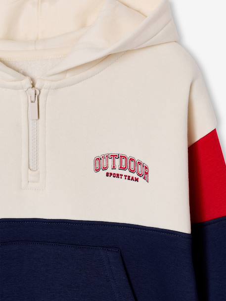 Boys' colour block hooded sweatshirt red - vertbaudet enfant 