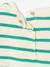 Organic Cotton T-Shirt with Press Studs on the Back, for Babies red+striped green - vertbaudet enfant 