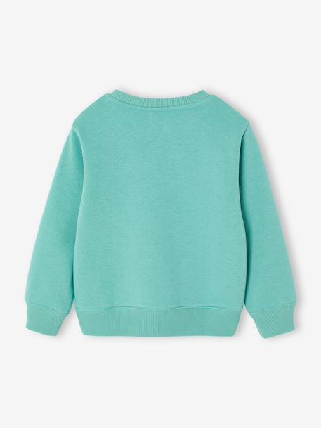 Sweat garçon fantaisie blanc chiné+bleu pâle+ocre+vert - vertbaudet enfant 
