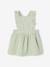 Dungaree Dress in Cotton Gauze, for Babies aqua green+Pink - vertbaudet enfant 