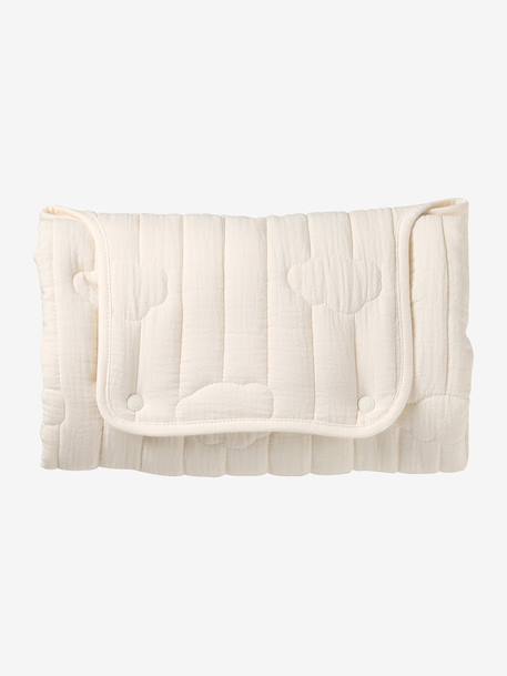 Tapis à langer de voyage blanc+écru - vertbaudet enfant 