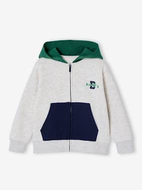 Boys-Cardigans, Jumpers & Sweatshirts-Sweatshirts & Hoodies-Zipped hooded sweatshirt for boys 