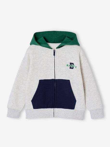 Zipped hooded sweatshirt for boys English green - vertbaudet enfant 
