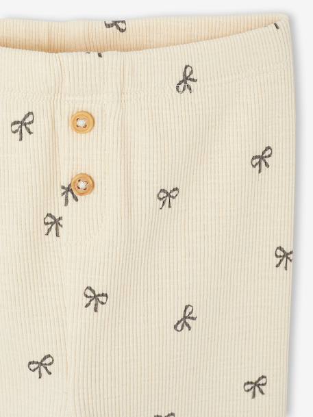 Plain Rib Knit Leggings for Babies sage green+vanilla - vertbaudet enfant 