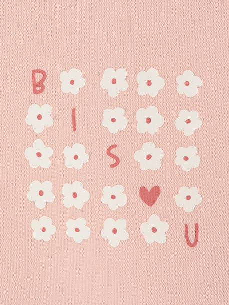 Baby sweatshirt with printed message rosy+vanilla - vertbaudet enfant 