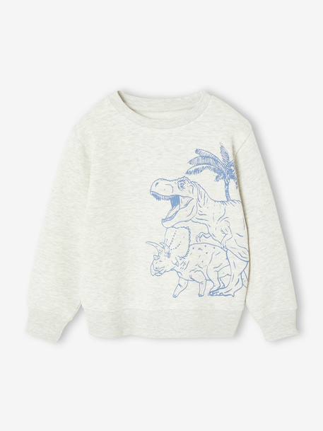 Fancy Sweatshirt for Boys green+marl white+ochre+pale blue - vertbaudet enfant 