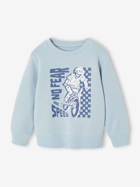 Fancy Sweatshirt for Boys green+marl white+ochre+pale blue - vertbaudet enfant 
