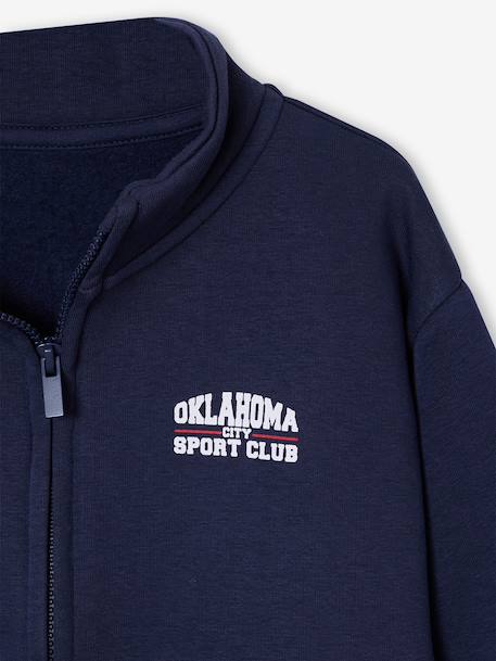 Sweat zippé garçon col camionneur marine+rouge - vertbaudet enfant 