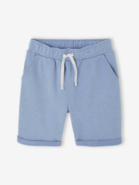 Bermuda garçon en molleton bleu chambray+kaki+marine grisé+noix de pécan - vertbaudet enfant 