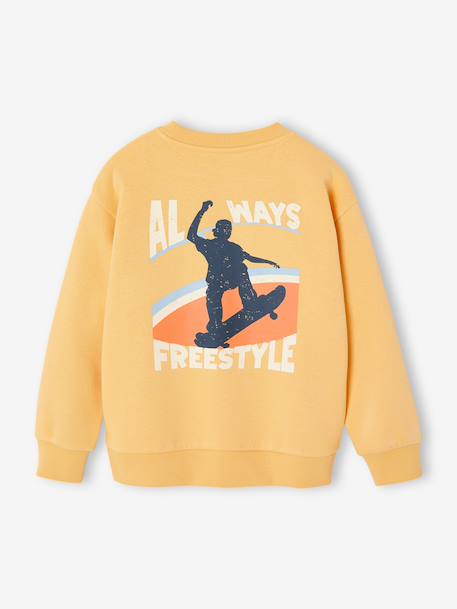 Long Sleeve Sweatshirt with Round Neckline for Boys dusky pink+pastel yellow - vertbaudet enfant 