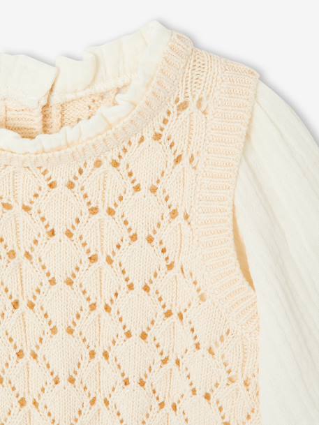 2-in-1 Jumper for Girls ecru - vertbaudet enfant 
