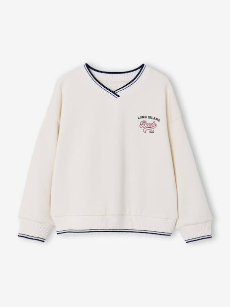 Boy's V-neck sweatshirt ecru - vertbaudet enfant 
