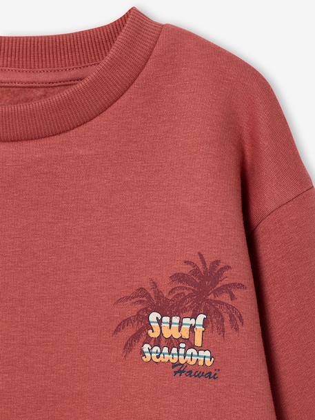 Sweat col rond garçon manches lo bois de rose+jaune pastel - vertbaudet enfant 